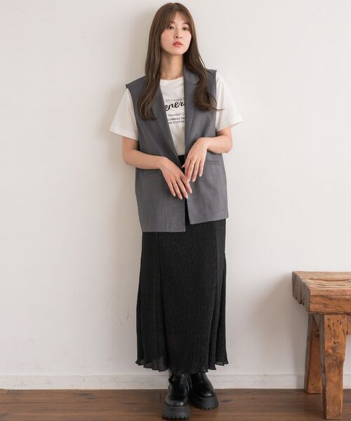 RETRO GIRL（レトロガール）の「【ゆるてろ】テーラーベスト（ベスト・レディース・ブラウン/チャコールグレー/ブラック・FREE）」の12枚目の写真