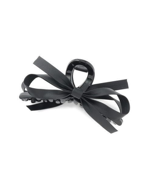 ROPE' PICNIC（ロペピクニック）の「シンセティックレザーリボンヘアバンスクリップ（バレッタ/ヘアクリップ・レディース・ブラック/ブラウン・FREE）」の4枚目の写真