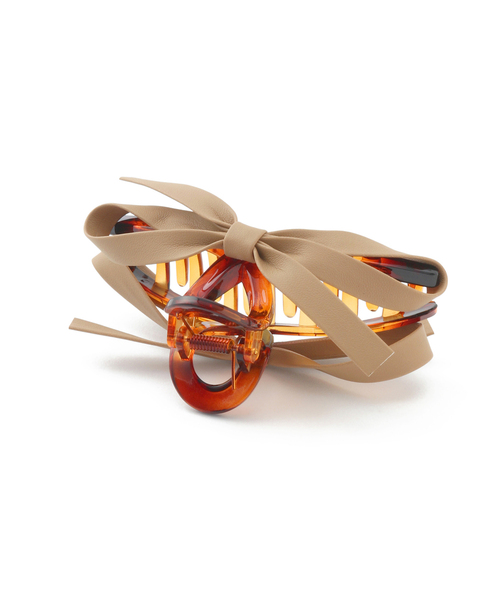 ROPE' PICNIC（ロペピクニック）の「シンセティックレザーリボンヘアバンスクリップ（バレッタ/ヘアクリップ・レディース・ブラック/ブラウン・FREE）」の3枚目の写真