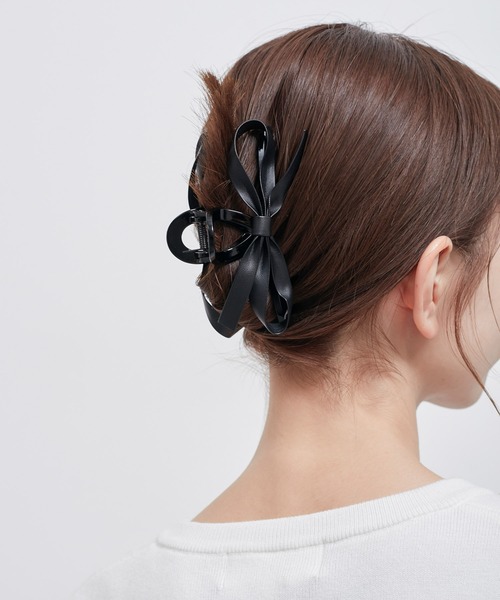 ROPE' PICNIC（ロペピクニック）の「シンセティックレザーリボンヘアバンスクリップ（バレッタ/ヘアクリップ・レディース・ブラック/ブラウン・FREE）」の9枚目の写真