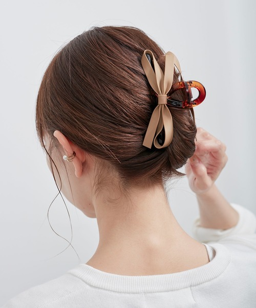 ROPE' PICNIC（ロペピクニック）の「シンセティックレザーリボンヘアバンスクリップ（バレッタ/ヘアクリップ・レディース・ブラック/ブラウン・FREE）」の11枚目の写真