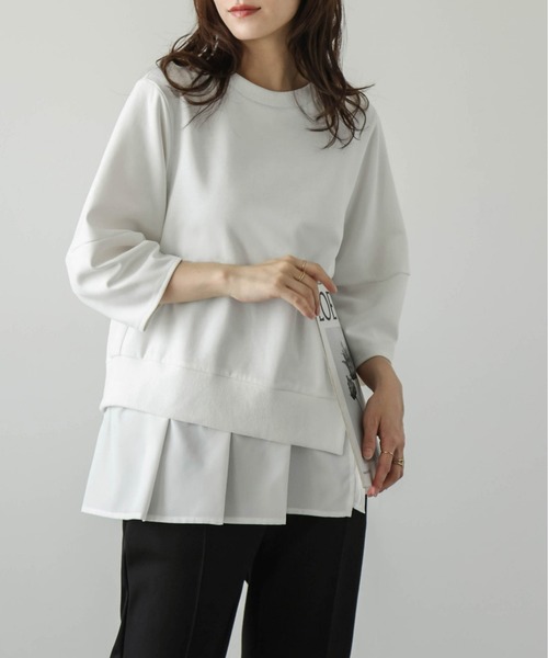 AMELY(エミリー)の「シャツドッキングプルオーバー(その他トップス・レディース・グレー系/ホワイト/ブラック・フリー)」の1枚目の写真