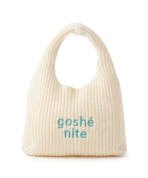 one'sterrace(ワンズテラス)の「◆ジェミル ラメ シャギーロゴバッグ(トートバッグ・レディース・アイボリー系8/グリーン系5/ブラック系8・99)」の1枚目の写真