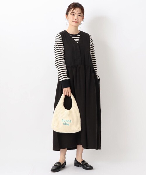 one'sterrace(ワンズテラス)の「◆ジェミル ラメ シャギーロゴバッグ(トートバッグ・レディース・アイボリー系8/グリーン系5/ブラック系8・99)」の14枚目の写真