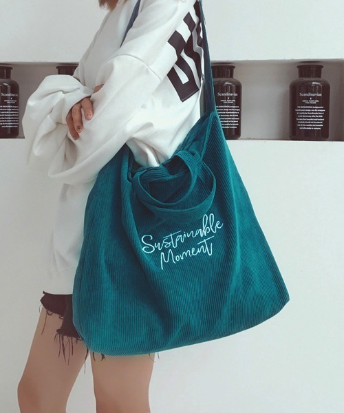 Mayree（メイリー）の「【resonance】コーデュロイ トートバッグ/ショルダーバッグ【2way/A4サイズ収納可能】（ショルダーバッグ・レディース・ブラウン/グレー/スモークピンク/ブルーグリーン/ブラック・FREE）」の4枚目の写真