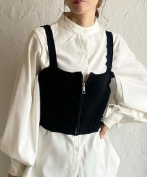 She's Closet（シーズクローゼット）の「ショート丈フロントジップニットビスチェベスト（ベスト・レディース）」