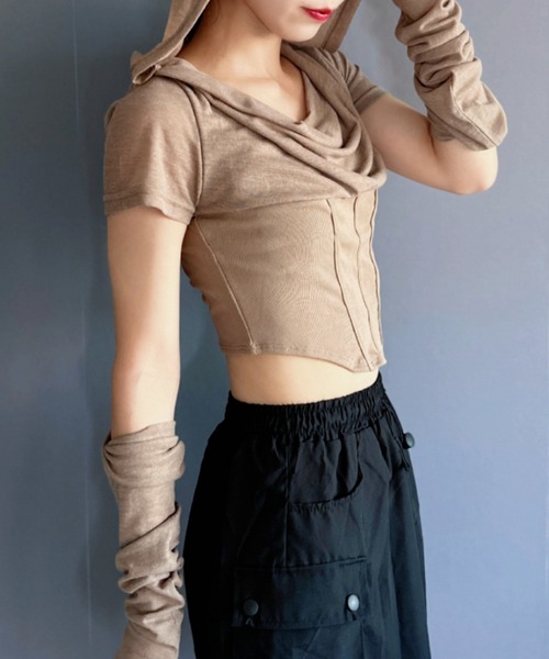 【袖が取り外せる2wayが秋コーデで大活躍◎】シアートップス（Tシャツ/カットソー）｜Silly（シリー）