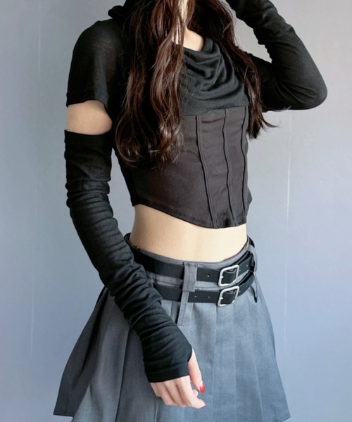 【袖が取り外せる2wayが秋コーデで大活躍◎】シアートップス（Tシャツ/カットソー）｜Silly（シリー）