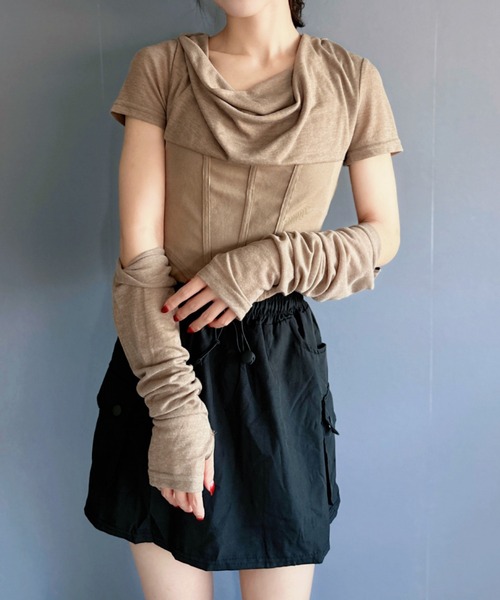 【袖が取り外せる2wayが秋コーデで大活躍◎】シアートップス（Tシャツ/カットソー）｜Silly（シリー）