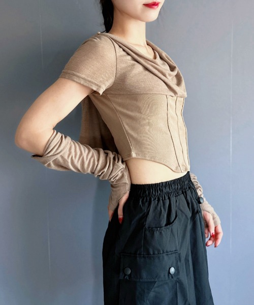 【袖が取り外せる2wayが秋コーデで大活躍◎】シアートップス（Tシャツ/カットソー）｜Silly（シリー）