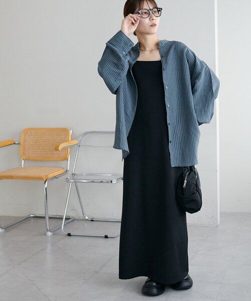 新色追加!/WEB限定】モールストライプバンドカラーシャツ（シャツ