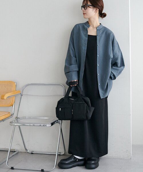 新色追加!/WEB限定】モールストライプバンドカラーシャツ