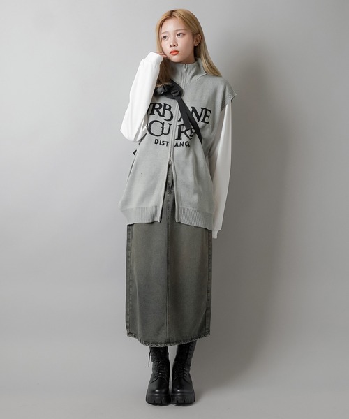 SPINNS（スピンズ）の「Wジップニットベスト（ベスト・レディース・グレー/ブラック/ネイビー・ONESIZE）」の5枚目の写真