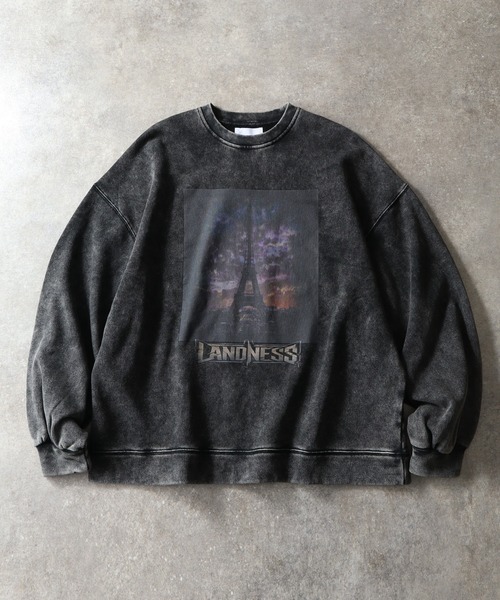 LANDNESS（ランドネス）の「【LANDNESS/ランドネス】ヘビーウェイト裏起毛 ピグメント/ソリッド グラフィックスウェット（スウェット・メンズ・ブラック系その他6/ブラック系その他4/ブラック系その他3/ブラック系その他/ブラック系その他2/ブラック系その他5・S/L/M）」の2枚目の写真