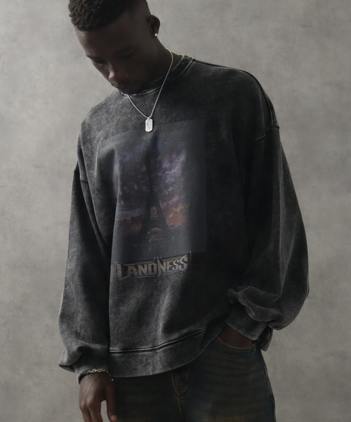 LANDNESS（ランドネス）の「【LANDNESS/ランドネス】ヘビーウェイト裏起毛 ピグメント/ソリッド グラフィックスウェット（スウェット・メンズ・ブラック系その他6/ブラック系その他4/ブラック系その他3/ブラック系その他/ブラック系その他2/ブラック系その他5・S/L/M）」の21枚目の写真