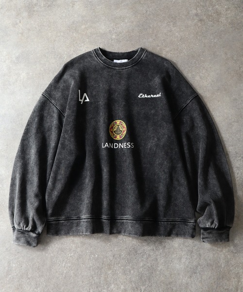 LANDNESS（ランドネス）の「【LANDNESS/ランドネス】ヘビーウェイト裏起毛 ピグメント/ソリッド グラフィックスウェット（スウェット・メンズ・ブラック系その他6/ブラック系その他4/ブラック系その他3/ブラック系その他/ブラック系その他2/ブラック系その他5・S/L/M）」の11枚目の写真