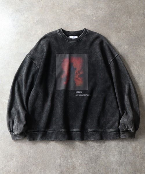 LANDNESS（ランドネス）の「【LANDNESS/ランドネス】ヘビーウェイト裏起毛 ピグメント/ソリッド グラフィックスウェット（スウェット・メンズ・ブラック系その他6/ブラック系その他4/ブラック系その他3/ブラック系その他/ブラック系その他2/ブラック系その他5・S/L/M）」の9枚目の写真