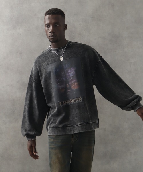 LANDNESS（ランドネス）の「【LANDNESS/ランドネス】ヘビーウェイト裏起毛 ピグメント/ソリッド グラフィックスウェット（スウェット・メンズ・ブラック系その他6/ブラック系その他4/ブラック系その他3/ブラック系その他/ブラック系その他2/ブラック系その他5・S/L/M）」の22枚目の写真