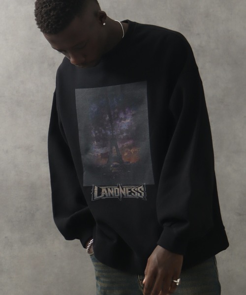 LANDNESS（ランドネス）の「【LANDNESS/ランドネス】ヘビーウェイト裏起毛 ピグメント/ソリッド グラフィックスウェット（スウェット・メンズ・ブラック系その他6/ブラック系その他4/ブラック系その他3/ブラック系その他/ブラック系その他2/ブラック系その他5・S/L/M）」の12枚目の写真