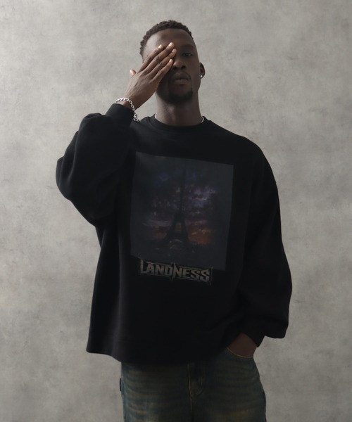 LANDNESS（ランドネス）の「【LANDNESS/ランドネス】ヘビーウェイト裏起毛 ピグメント/ソリッド グラフィックスウェット（スウェット・メンズ・ブラック系その他6/ブラック系その他4/ブラック系その他3/ブラック系その他/ブラック系その他2/ブラック系その他5・S/L/M）」の14枚目の写真