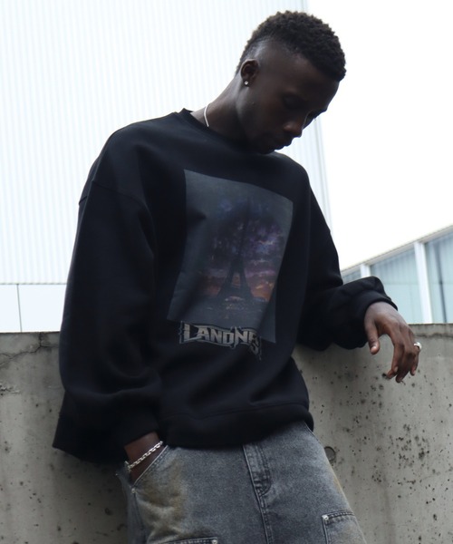 LANDNESS（ランドネス）の「【LANDNESS/ランドネス】ヘビーウェイト裏起毛 ピグメント/ソリッド グラフィックスウェット（スウェット・メンズ・ブラック系その他6/ブラック系その他4/ブラック系その他3/ブラック系その他/ブラック系その他2/ブラック系その他5・S/L/M）」の16枚目の写真