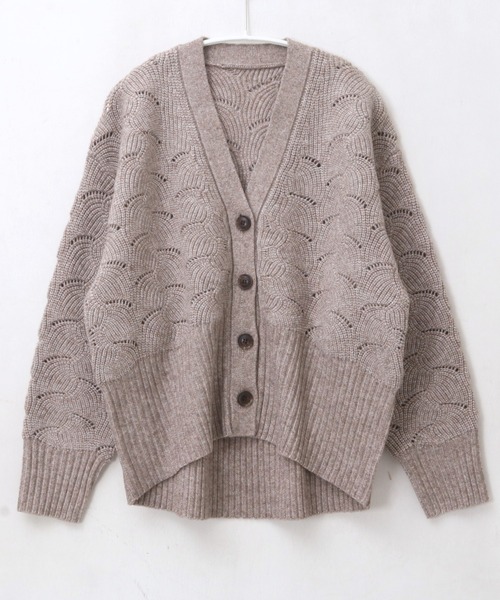 TAN 2022AW TWEEDY SLEEVES ボレロカーディガン アラン柄 もちもちニット ショールカーディガン（KEEP SHEPE