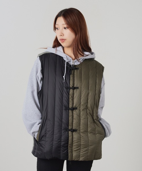 セール】TAION/タイオン REVERSIBLE CHINA BUTTON INNER DOWN VEST