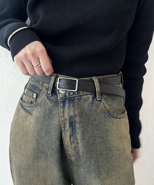 mystic（ミスティック）の「スクエアバックルベルト（ベルト・レディース・ブラウン/ブラック・ONE SIZE）」の4枚目の写真