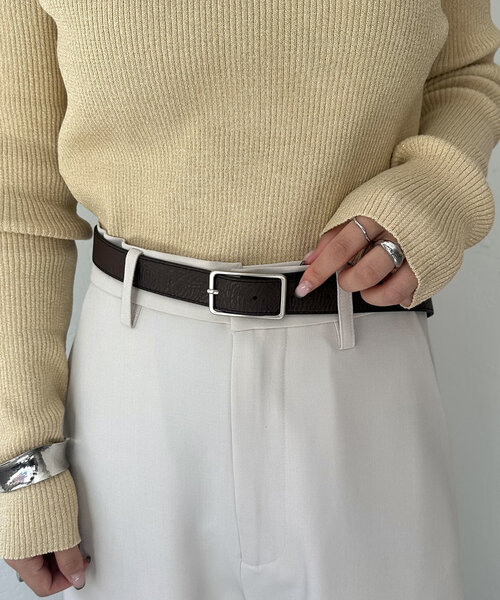 mystic（ミスティック）の「スクエアバックルベルト（ベルト・レディース・ブラウン/ブラック・ONE SIZE）」の6枚目の写真