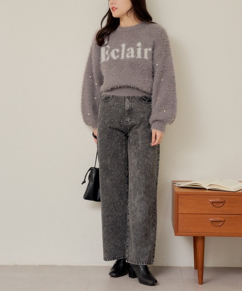 Another Branch olive des olive(アナザーブランチオリーブデオリーブ)の「フェザー袖パールプルオーバー(ニット/セーター・レディース・ピンク/モカ/チャコール/アイボリー・FREE)」の18枚目の写真