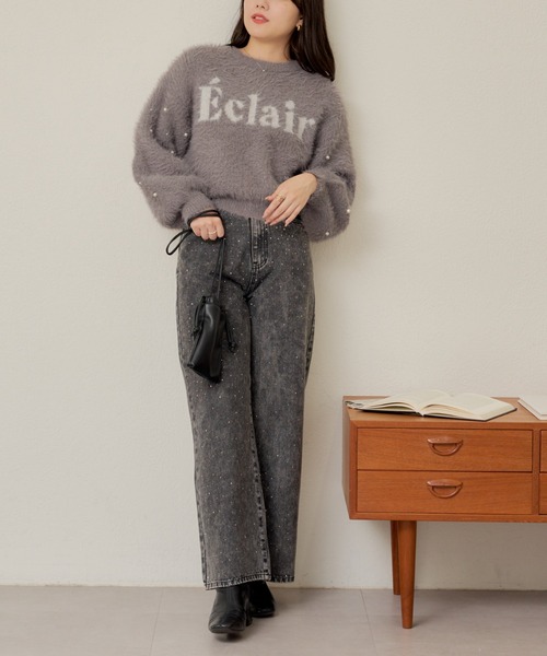 Another Branch olive des olive(アナザーブランチオリーブデオリーブ)の「フェザー袖パールプルオーバー(ニット/セーター・レディース・ピンク/モカ/チャコール/アイボリー・FREE)」の19枚目の写真