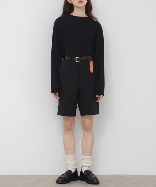 HEILIS(ヘイリス)の「【定番人気!HIT ITEM!】【新色追加】ベーシックシアーロングスリーブカットソー/韓国 長袖 秋服 冬服 春服 ノームコア シアー カットソー クルーネック ブラック アイボリー ホワイト ブルー レッド ネイビー ピンク 赤トップス レイヤード インナー ロンT(Tシャツ/カットソー・レディース・ブラック/アイボリー/レッド/ブルー/ライトピンク/ネイビー/ライトブルー・FREE)」の19枚目の写真