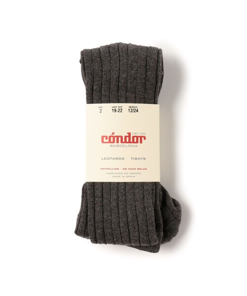 こども ビームス（コドモビームス）の「CONDOR / リブ タイツ（6ヶ月～2才）（タイツ/ストッキング・キッズ・グリーン系その他/イエロー系その他5/レッド系その他7/レッド系その他5/ブラック系その他2/グリーン系その他5/ライトブラウン/チャコールグレー/オフホワイト・2(1-2y)/0(6-12m)）」の3枚目の写真