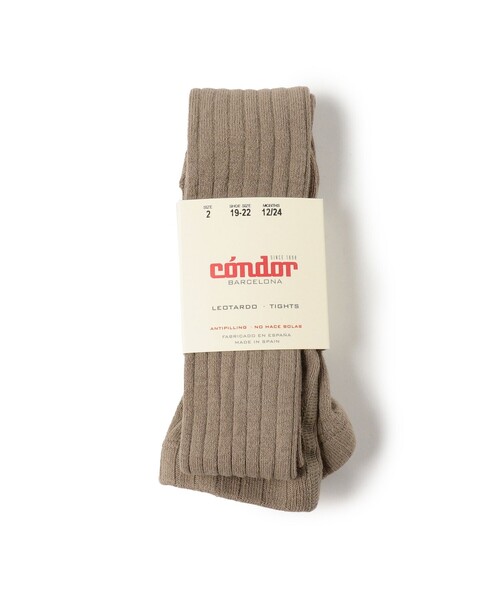 こども ビームス（コドモビームス）の「CONDOR / リブ タイツ（6ヶ月～2才）（タイツ/ストッキング・キッズ・グリーン系その他/イエロー系その他5/レッド系その他7/レッド系その他5/ブラック系その他2/グリーン系その他5/ライトブラウン/チャコールグレー/オフホワイト・2(1-2y)/0(6-12m)）」の4枚目の写真