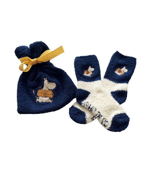 MOOMIN(ムーミン)の「【 MOOMIN 】 もこもこ靴下 in 巾着 24W10(ソックス/靴下・レディース・グレー/ピンク/レッド/ネイビー・FREE)」の3枚目の写真