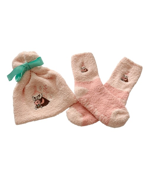 MOOMIN(ムーミン)の「【 MOOMIN 】 もこもこ靴下 in 巾着 24W10(ソックス/靴下・レディース・グレー/ピンク/レッド/ネイビー・FREE)」の4枚目の写真
