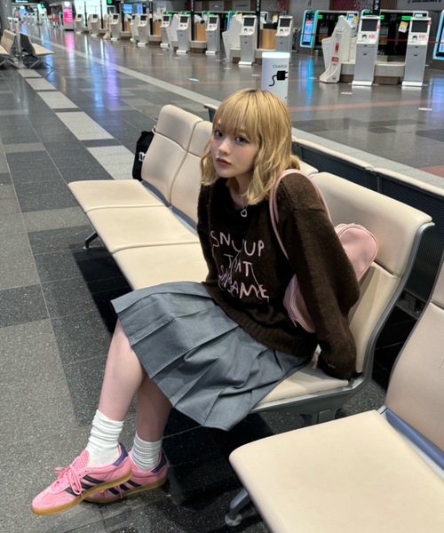 ニット セーター SYMBOL LOGO KNIT レディース shesame（シーセム）の「waving logo Knit（ニット/セーター