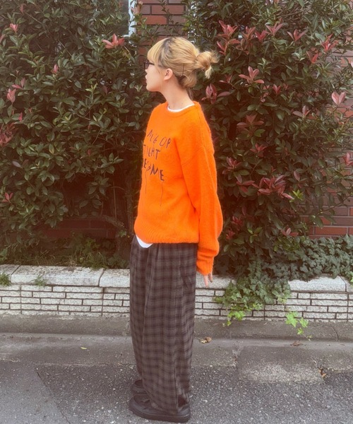shesame（シーセム）の「waving logo Knit（ニット/セーター・レディース・オレンジ/ブラウン/ブルー/ブラック・LARGE/MEDIUM）」の13枚目の写真