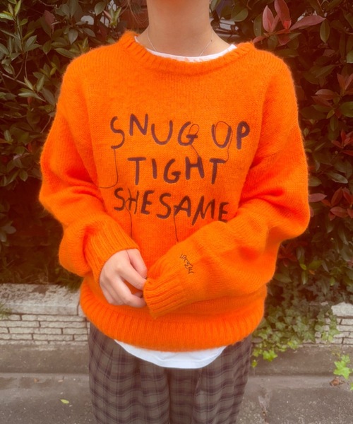 I BLUES 売れ筋商品|||アイ ブルーズ ニット&セーター アウター レディース Turtlenecks Orange ウォッシャブルコットンVネックニットプルオーバー[品番