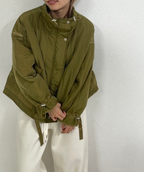 gossara(ゴサラ)の「Nワッシャー縦キルトJK(ブルゾン・レディース・ベージュ系/カーキ・MEDIUM)」の13枚目の写真