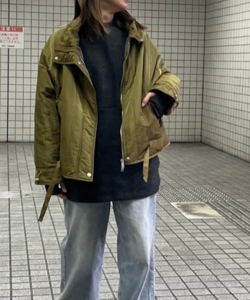 gossara(ゴサラ)の「Nワッシャー縦キルトJK(ブルゾン・レディース・ベージュ系/カーキ・MEDIUM)」の22枚目の写真