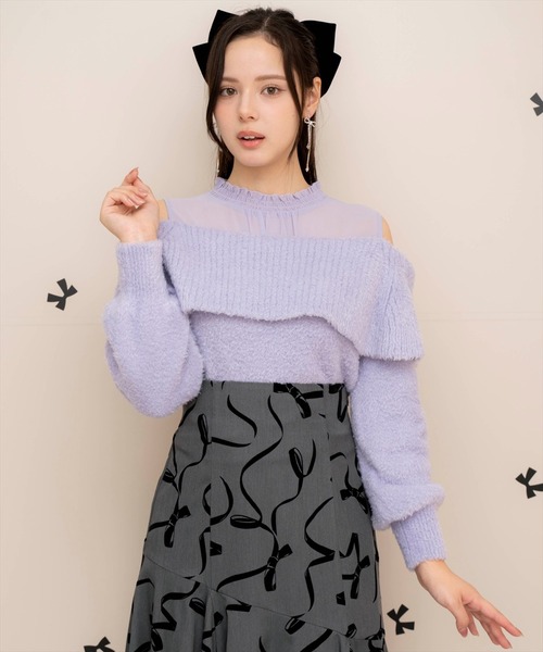 WILLSELECTION（ウィルセレクション）の「プチテディヤーンプルオーバー（ニット/セーター・レディース・ブラック/ベージュ/オフホワイト/ラベンダー・FREE）」の14枚目の写真