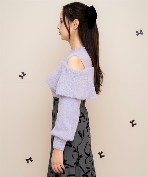 WILLSELECTION（ウィルセレクション）の「プチテディヤーンプルオーバー（ニット/セーター・レディース・ブラック/ベージュ/オフホワイト/ラベンダー・FREE）」の13枚目の写真