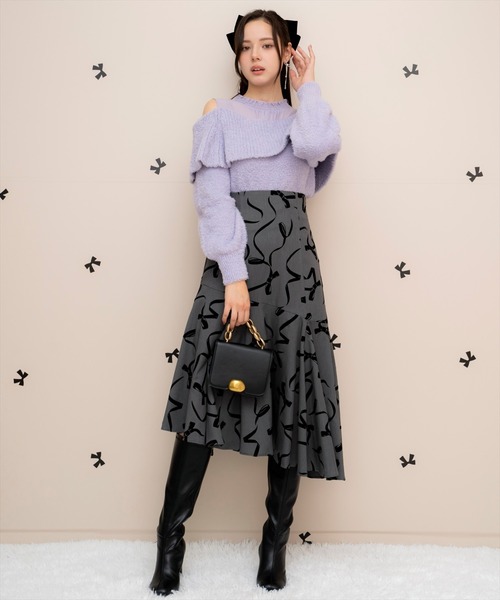 WILLSELECTION（ウィルセレクション）の「プチテディヤーンプルオーバー（ニット/セーター・レディース・ブラック/ベージュ/オフホワイト/ラベンダー・FREE）」の8枚目の写真