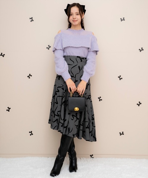 WILLSELECTION（ウィルセレクション）の「プチテディヤーンプルオーバー（ニット/セーター・レディース・ブラック/ベージュ/オフホワイト/ラベンダー・FREE）」の7枚目の写真