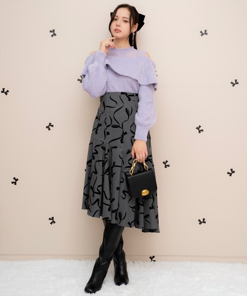 WILLSELECTION（ウィルセレクション）の「プチテディヤーンプルオーバー（ニット/セーター・レディース・ブラック/ベージュ/オフホワイト/ラベンダー・FREE）」の6枚目の写真