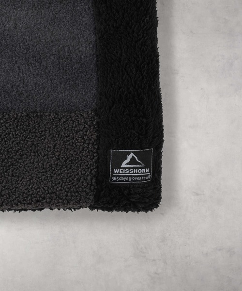 Right-on（ライトオン）の「ボア切替ネックウォーマー（ネックウォーマー/スヌード・メンズ・ダークグレー/ブラック・フリー）」の5枚目の写真