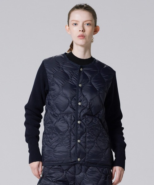 TAION（タイオン）の「【TAION（タイオン）】〈ウィメンズ〉 ミリタリー クルーネック ニット＋ダウンジャケット-ソフトシェル（ダウンジャケット/コート・レディース・ブラック・M/L）」の4枚目の写真