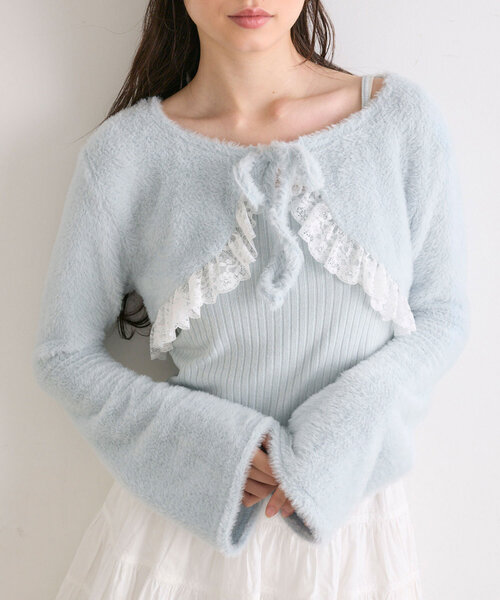 OLIVE des OLIVE（オリーブデオリーブ）の「レースボレロセット（アンサンブル・レディース・ピンク/サックスブルー/ブラック/オフホワイト・FREE）」の22枚目の写真