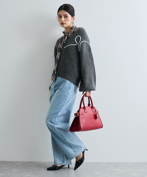 【セール】【WEB/1部店舗限定】リボンコード刺繍Vネックカーディガン【セットアップ対応】（カーディガン/ボレロ）｜VIS（ビス）